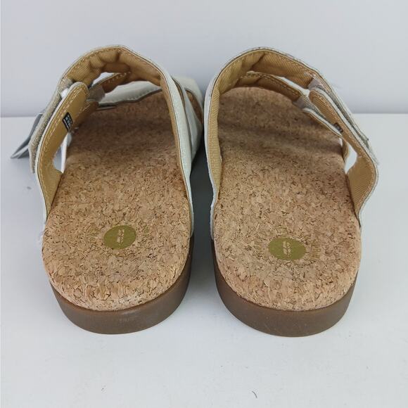 Revitalign Orthotic Shimmer Suede Slide Sandals Oasis Oatmeal NWT - Picture 4 of 8